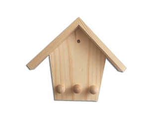 Dřevěný věšák - domeček